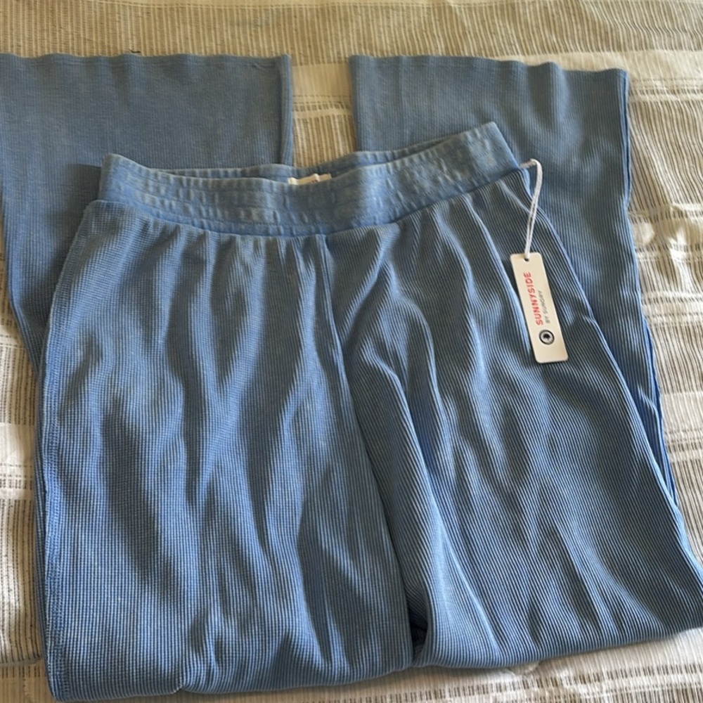Sundry Light Blue Ribbed Pants